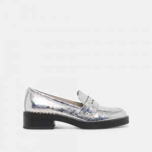 Dolce Vita Aliane Leather Women Loafers Silver | US-528136HXF