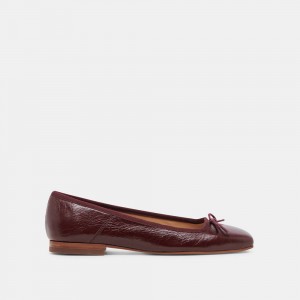 Dolce Vita Anisa Crinkle Patent Women Ballet Flats Dark Burgundy | US-306841NRV