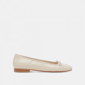 Dolce Vita Anisa Crinkle Patent Women Ballet Flats Cream | US-710364NFA