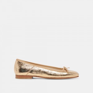 Dolce Vita Anisa Leather Women Ballet Flats Gold | US-793148DOB