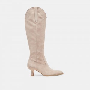 Dolce Vita Ariana Suede Women Western Boots Beige | US-230947OGI