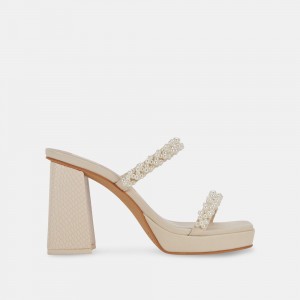 Dolce Vita Ariele Women Heels Sandals Cream | US-457183CZR