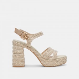 Dolce Vita Arnela Woven Women Heels Cream | US-683740FPO