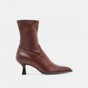 Dolce Vita Arya Leather Women Western Boots Chocolate | US-862135SID