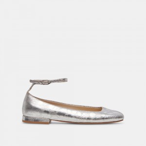 Dolce Vita Ashya Leather Women Ballet Flats Silver | US-238976PZL