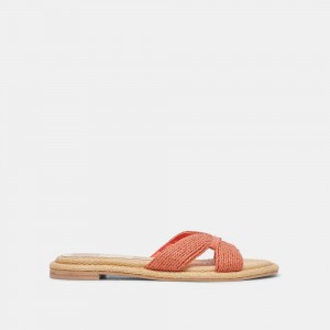 Dolce Vita Atomic Raffia Women Sandals Coral | US-807146BGI