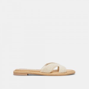 Dolce Vita Atomic Raffia Women Sandals White | US-245619CJF