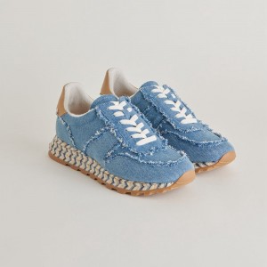 Dolce Vita Ayita Fray Denim Women Sneakers Blue | US-175903IZN