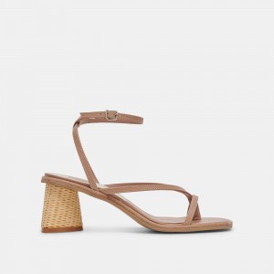 Dolce Vita Banita Leather Women Sandals Beige | US-073948GSF