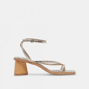 Dolce Vita Banita Wide Women Sandals Light Gold | US-765928BWX