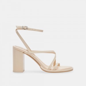 Dolce Vita Barly Leather Women Heels Beige | US-397461JZM