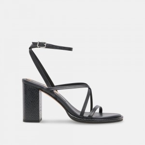 Dolce Vita Barly Leather Women Heels Black | US-924068OCF