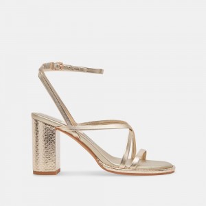 Dolce Vita Barly Leather Women Heels Light Gold | US-109874JRW