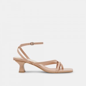 Dolce Vita Baylor Leather Women Heels Cream | US-309186VIJ