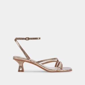 Dolce Vita Baylor Women Heels Sandals Dark Gold | US-260841UCO