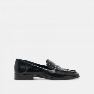 Dolce Vita Beny Leather Women Flats Black | US-980235TZH