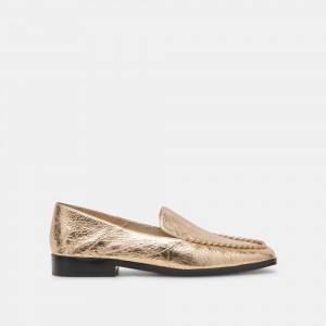 Dolce Vita Beny Leather Women Flats Gold | US-391876RES