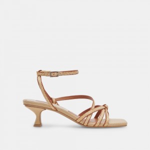 Dolce Vita Bev Braid Women Heels Sandals Brown | US-139647PNC