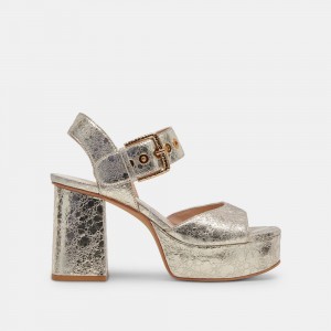 Dolce Vita Bobby Leather Women Heels Platinum | US-487315VJH