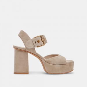 Dolce Vita Bobby Suede Women Heels Khaki | US-210598ZJO