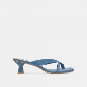 Dolce Vita Brevel Denim Women Heels Sandals Blue | US-296781NEY