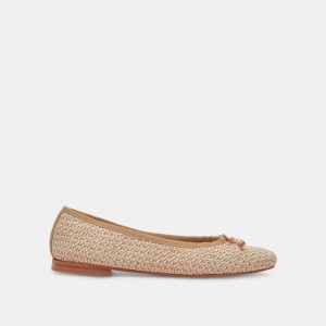 Dolce Vita Cacy Raffia Women Ballet Flats Beige | US-983215GJS