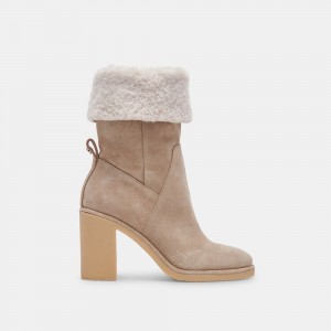 Dolce Vita Caddie Plush Suede Women Boots Beige | US-983025VBN