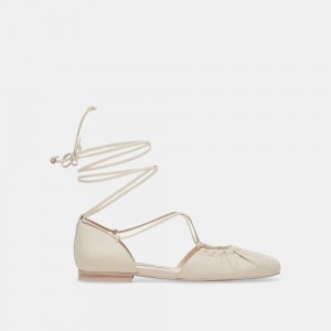 Dolce Vita Cancun Leather Women Ballet Flats Cream | US-698732DXZ