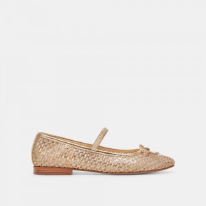 Dolce Vita Carin Raffia Women Ballet Flats Gold | US-276849KTE