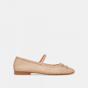 Dolce Vita Carin Raffia Women Ballet Flats Brown | US-514763DMB