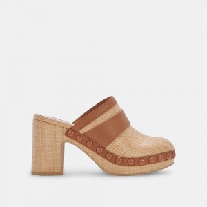 Dolce Vita Carmac Raffia Women Heels Light Brown | US-267304PQO