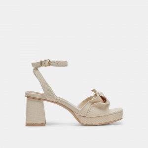 Dolce Vita Cheer Raffia Women Heels Cream | US-947086VLH