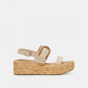 Dolce Vita Chera Leather Women Sandals Cream | US-309258YWZ