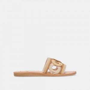 Dolce Vita Dany Raffia Women Sandals Beige / Brown | US-053461AGC