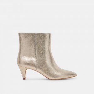 Dolce Vita Dee Wide Leather Women Booties Platinum | US-135684LZP