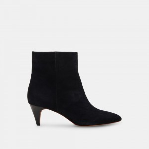 Dolce Vita Dee Wide Suede Women Booties Black | US-359462MUZ