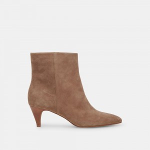 Dolce Vita Dee Wide Suede Women Booties Beige | US-470286JUQ