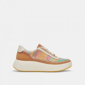 Dolce Vita Dolen Raffia Women Sneakers Brown / Multicolor | US-687230ZIO