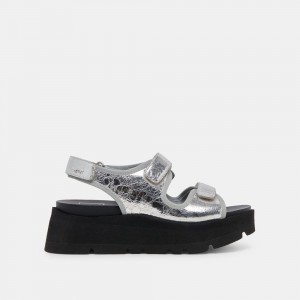 Dolce Vita Dubai Leather Women Sandals Silver | US-431097NXZ