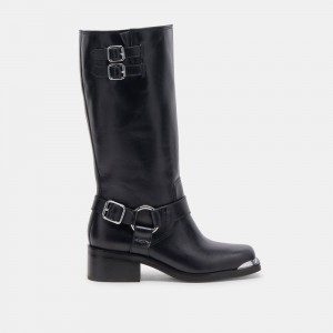 Dolce Vita Evi Leather Women Boots Black | US-307568BTV