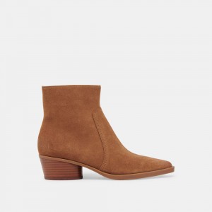 Dolce Vita Fahari H2O Wide Suede Women Western Boots Brown | US-695083AEJ