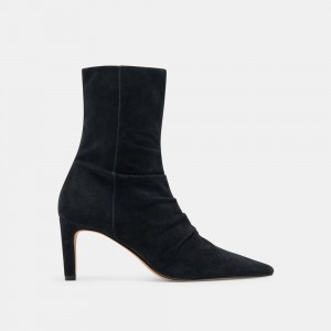 Dolce Vita Fernly Wide Calf Suede Women Boots Black | US-753694BPG