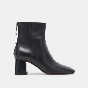 Dolce Vita Fifi H2O Wide Leather Women Booties Black | US-389120YKM