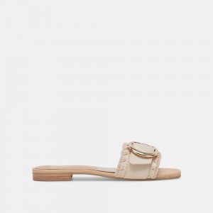 Dolce Vita Grecia Leather Women Sandals Cream | US-827136RNK