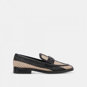 Dolce Vita Halley Raffia Women Flats Black | US-678041NWC