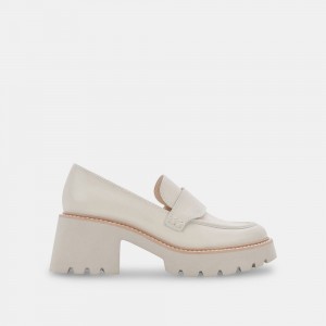 Dolce Vita Halona Leather Women Loafers Cream | US-860271MWP