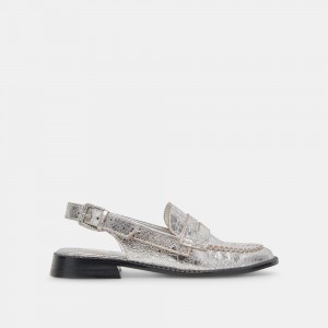 Dolce Vita Hardi Leather Women Loafers Silver | US-164907QYF