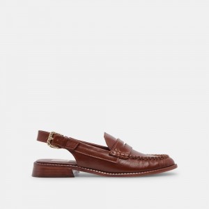 Dolce Vita Hardi Wide Crinkle Patent Women Loafers Brown | US-941327EON