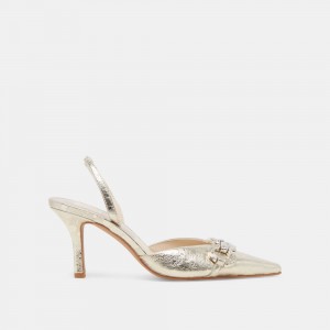 Dolce Vita Haylee Leather Women Heels Platinum | US-876154HPJ