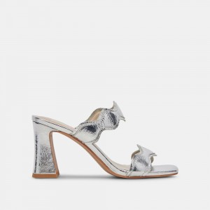 Dolce Vita Ilva Leather Women Heels Silver | US-914320COG